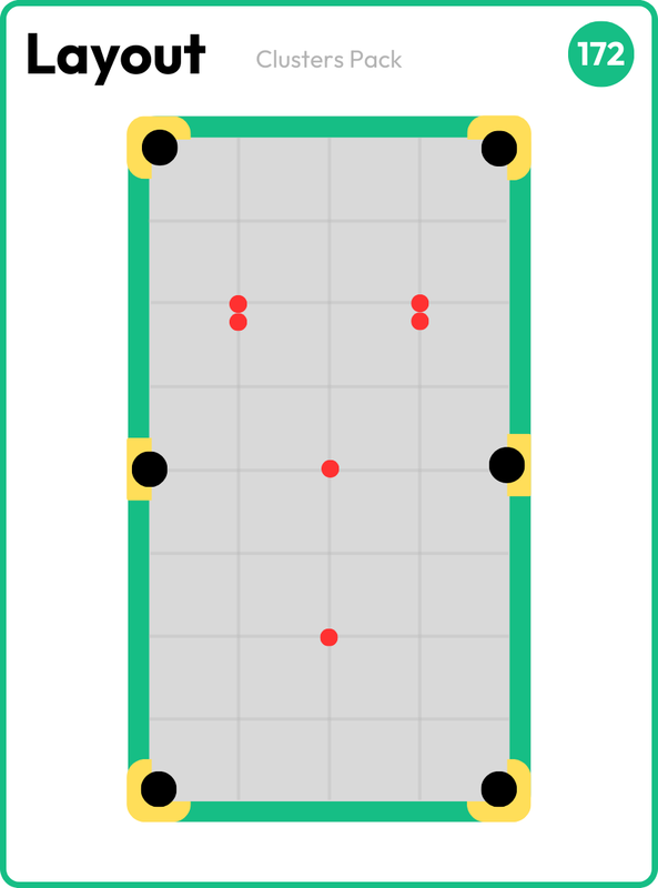 Layout card with two loose vertical pairs of red balls and two open singles